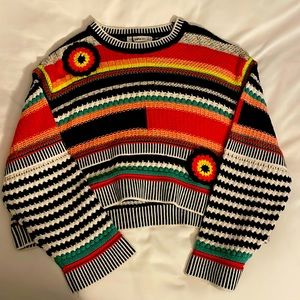 Colorful knit short sweater